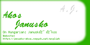 akos janusko business card